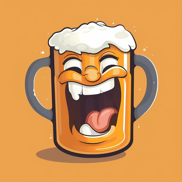 Photo pure brew flat design beer mug icon with foam