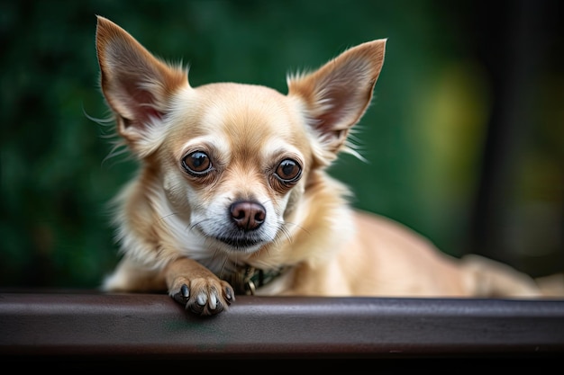 Pure Chihuahua in charmante pose op de bank generatieve IA