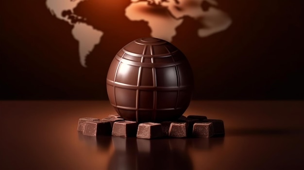 Pure chocolade het concept van World Chocolate Day kopieer ruimte Gegenereerde AI