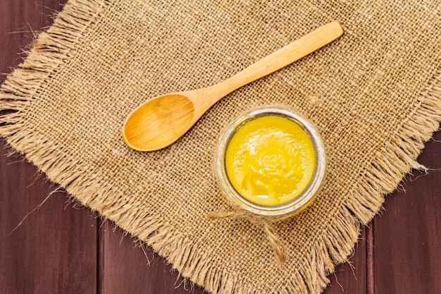 Pure or desi ghee (ghi), clarified melted butter