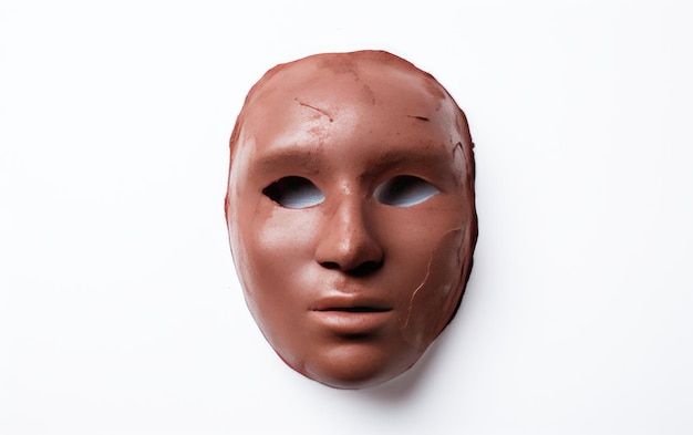 Photo pure elegance unmarked clay mask isolated on white background
