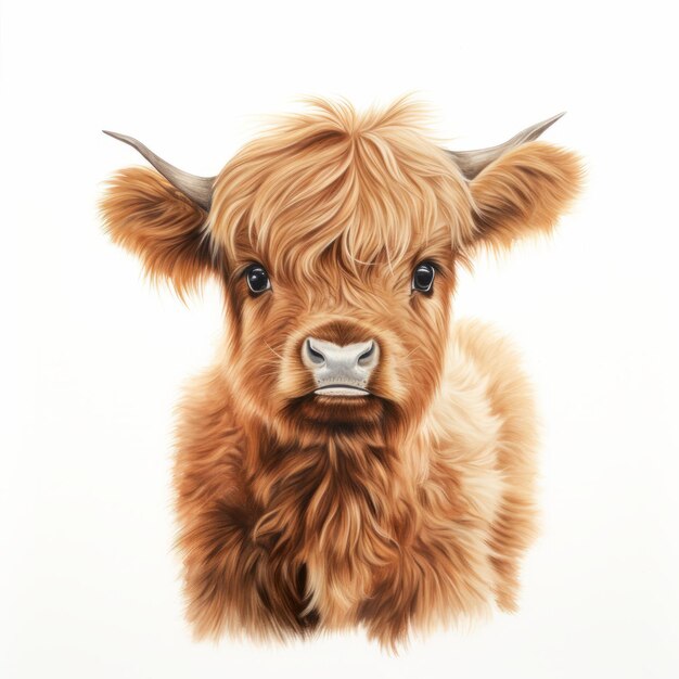 Photo pure innocence a baby scottish highland captured in a kiddy portrait