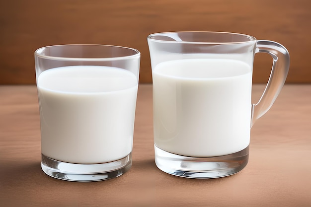 透明なグラスにめ込まれた純で栄養のある牛乳