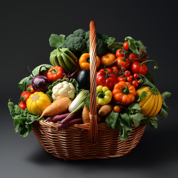 Pure organic food vegetables in the basket