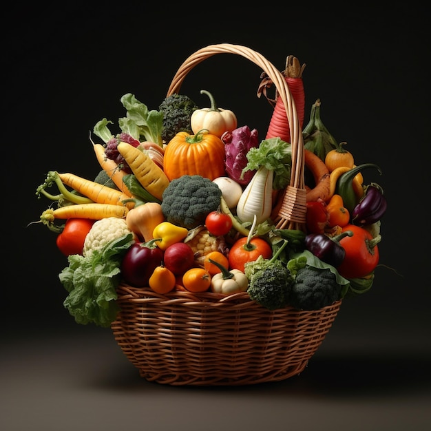 Pure organic food vegetables in the basket