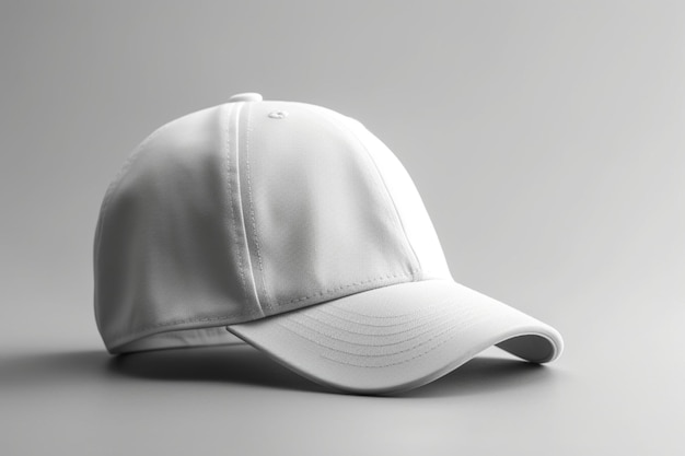 Pure and Simple Realistic White Cap Mockup on Light Gray Background