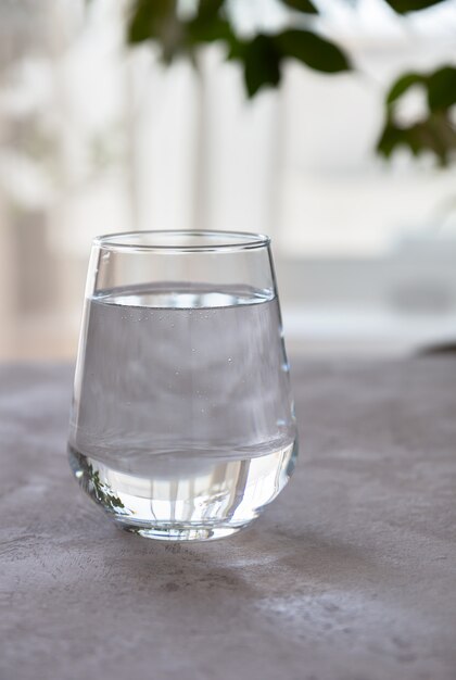 Pure water in a glass