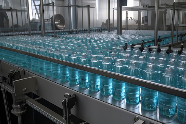 Pure water production line ai technology generated image