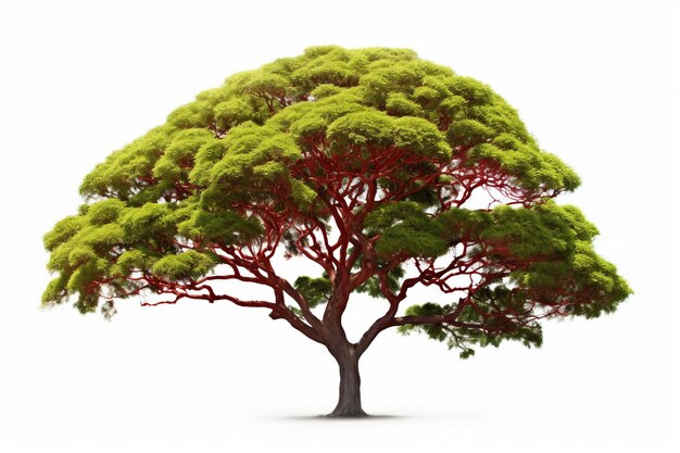 Pure White Canvas Mahogany Tree Isolation