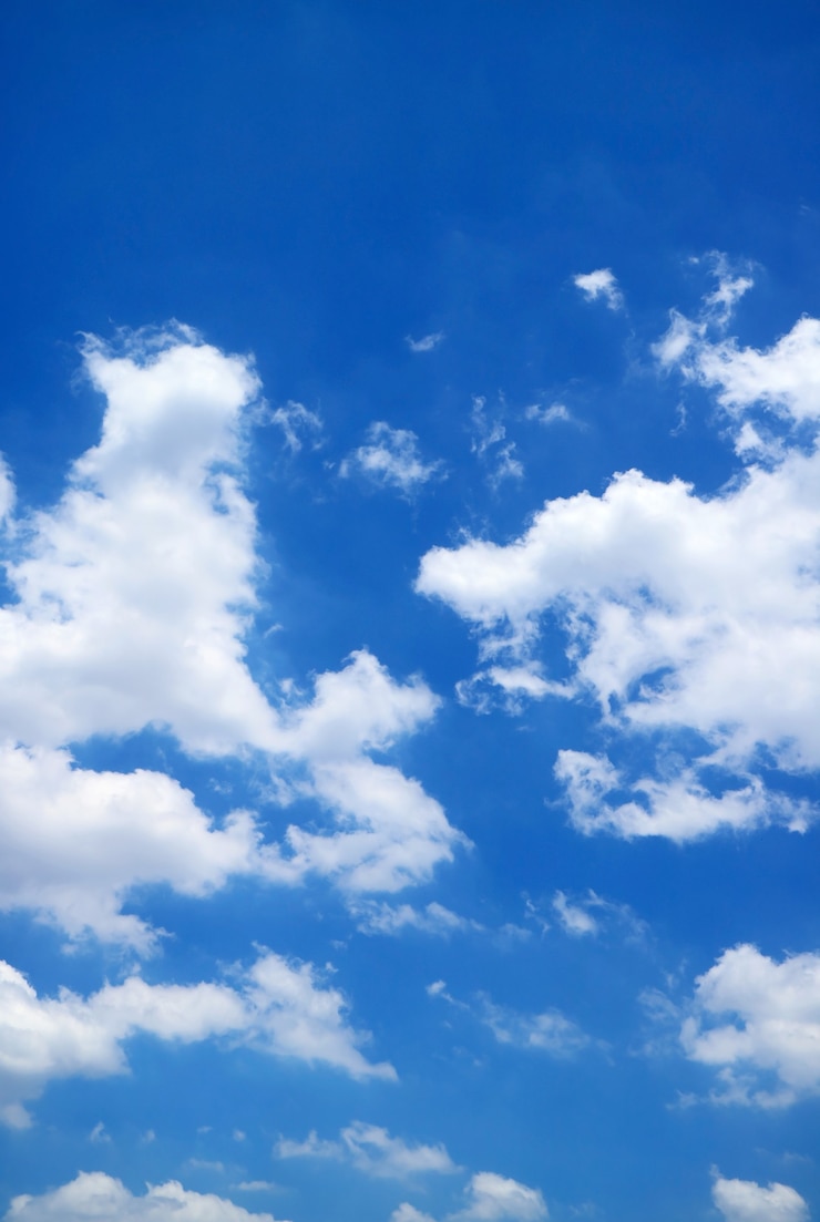 फोटो pure white clouds floating on vivid blue sunny sky