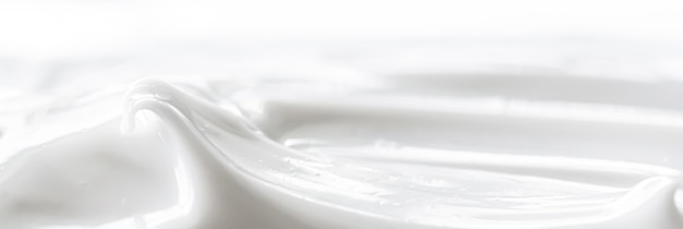 Pure white cream texture as abstract background food substance or organic cosmetic