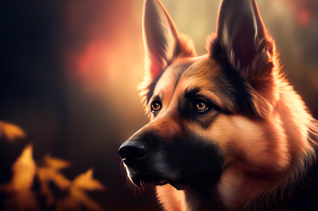 Purebred German Shepherd Dog Generative AIxA