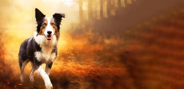 Purebred purebred beautiful border collie dog breed background nature isolate