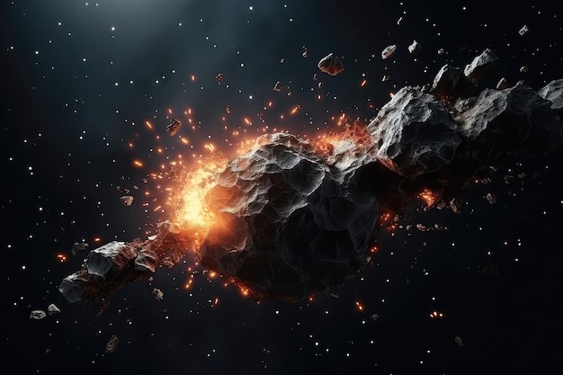 Photo purgatory scene with falling meteorite
