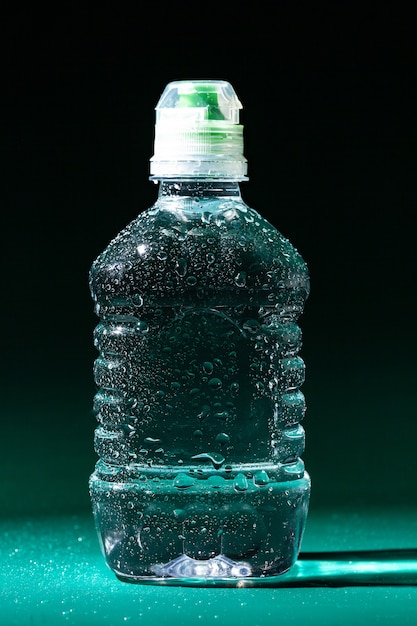 Purified spring mineral water in the bottle 