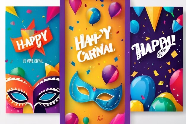 Purim carnaval groeten kaart collectie Gelukkige carnaval kleurrijke geometrische achtergrond