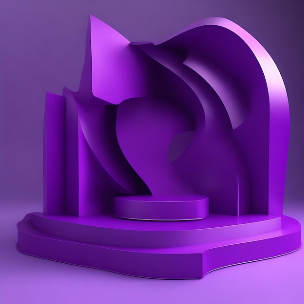 Purple 3d podium design creative background