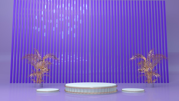 Purple 3d product podium display