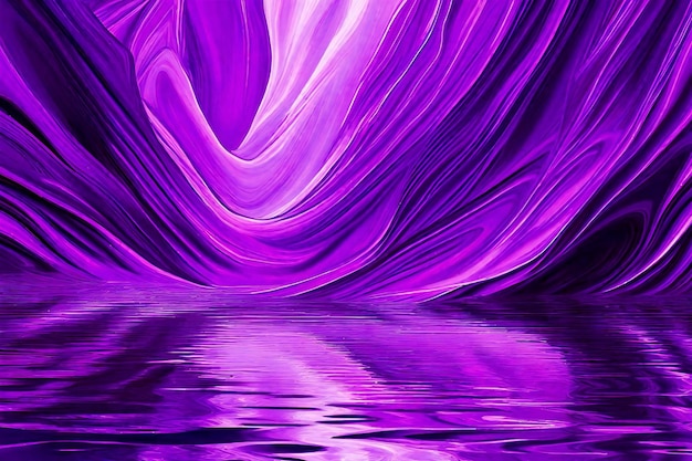 Purple abstract background with water reflection