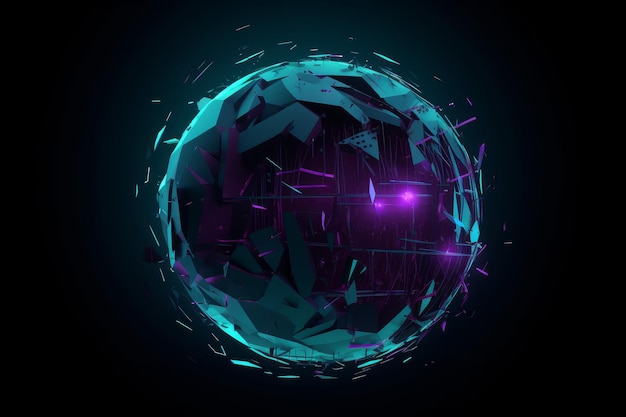 Purple abstract globe Generate Ai