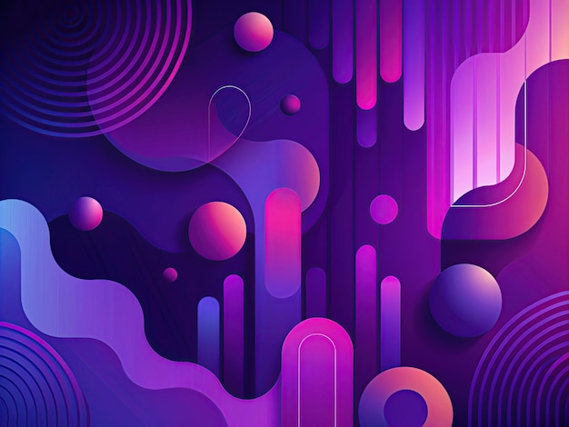 фиолетовая абстрактная картина из фиолетовых и розовых кругов и фиолетовые круги