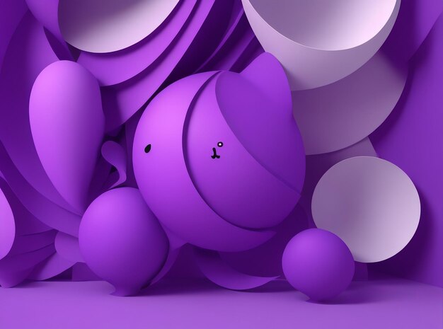 Purple abstraction 3d rendering of abstract form in technological style