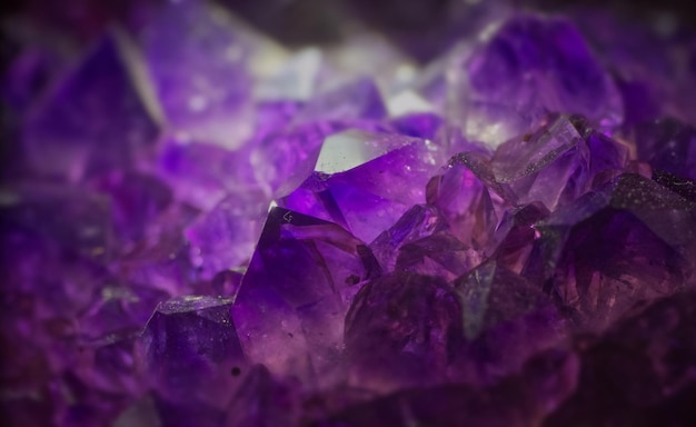 Purple Amethyst group crystal in a precious mine