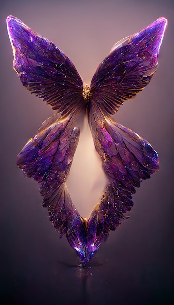 A purple angel with a diamond in the middle.