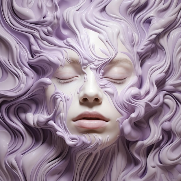 Purple Art Photorealistic Fantasies With Fluid And Flowing Lines