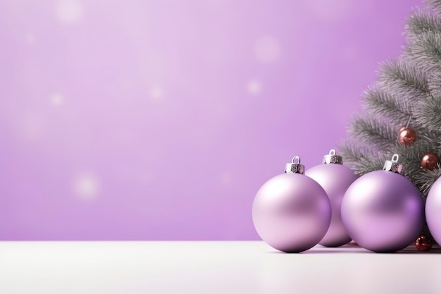 Purple background minimalism christmas vibes mockup copy space