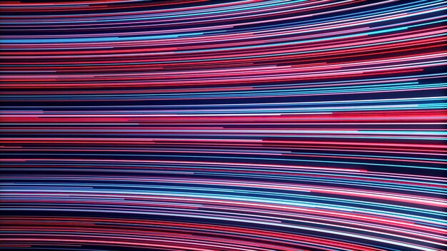 Purple background motion colored thin lines glowing with white light in animation running in