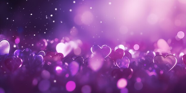 purple background texture with tiny christals on the glass love background heart shapes