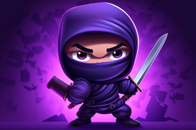 a purple background that says'ninja'on it