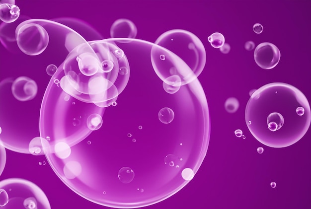 Фиолетовый фон с пузырьками фиолетового и фиолетового цвета.