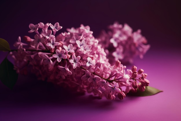 A purple background with a bunch of lilacs