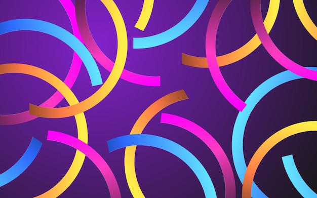 a purple background with colorful rings and a purple background