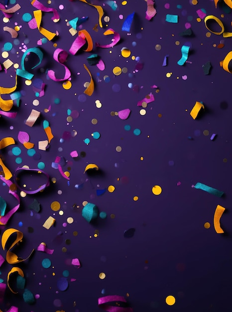 A purple background with confetti and a purple background with the word party on it.