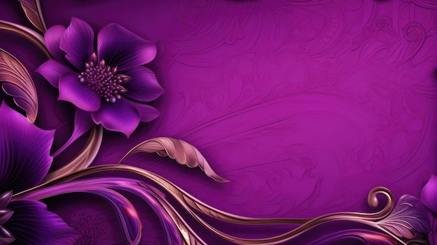 Purple background with a flower on it