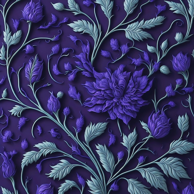 Purple background with flower purple flower wallpaper Generative Ai