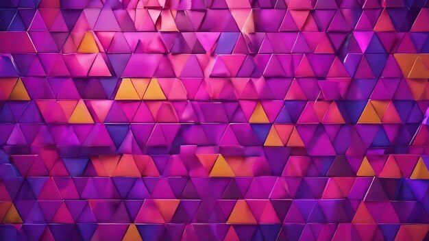 A purple background with a geometric pattern of triangles