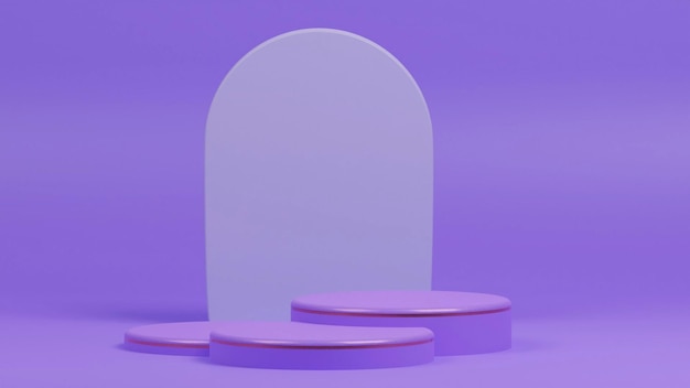 Photo a purple background with a glass and a pink oval.