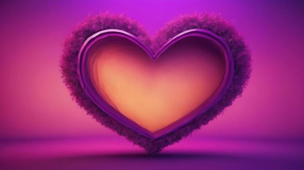 Photo purple background with a heart in the middle