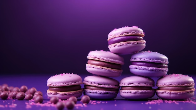 Purple Background with macarons