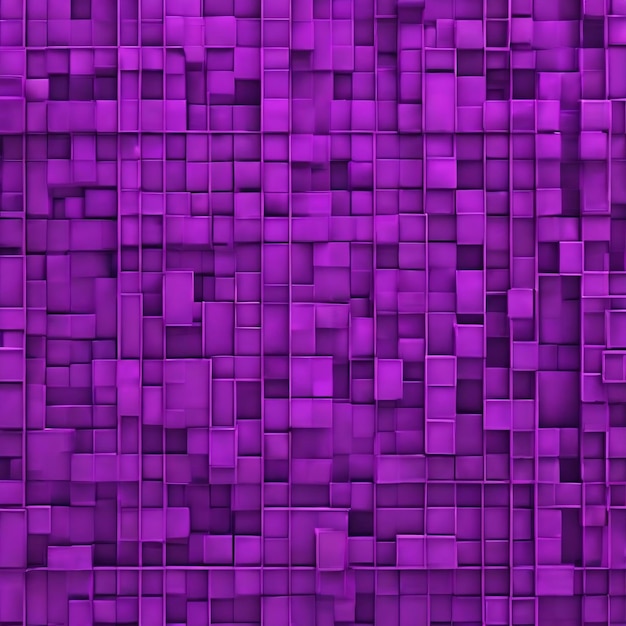 A purple background with a pattern of squares and the words