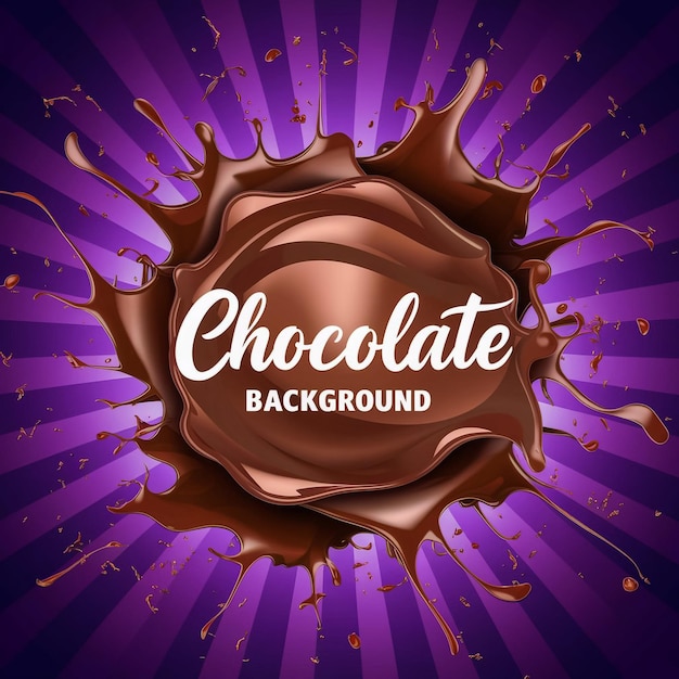 a purple background with a picture of chocolate and chocolate
