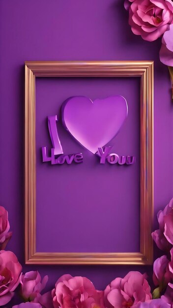 A purple background with a purple background that says'i love you '