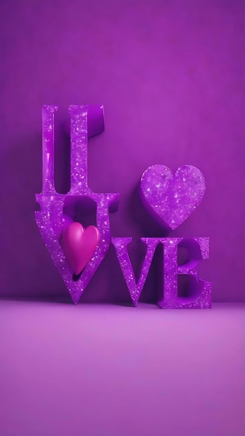 A purple background with a purple background that saysi love you