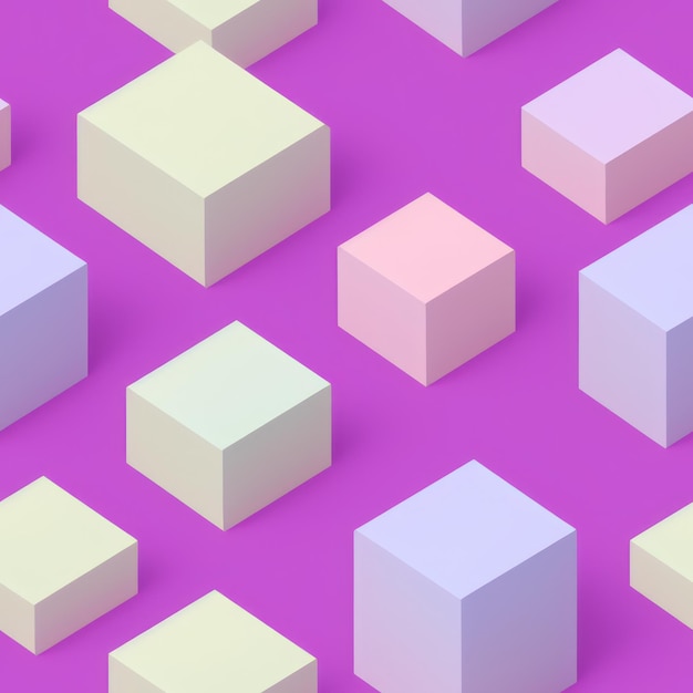 A purple background with white cubes on it
