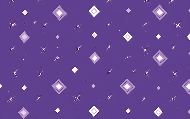 Purple background with white diamonds and a purple background.