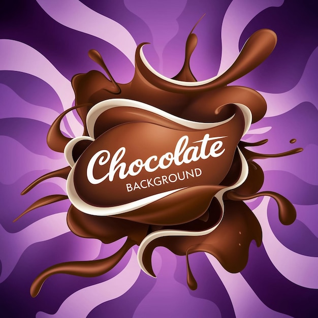 a purple background with the word chocolate written on it